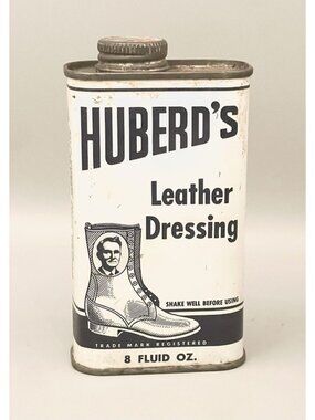 Vintage Huberd Shoe Grease Co. Advertising Tin Litho Huberd’s Leather Dressing